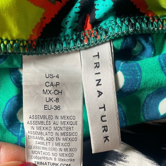 Trina Turk Women's Africana Fold Over  Hipster Bikini Swim Bottom Sz 4 Cheeky - Picture 5 of 7